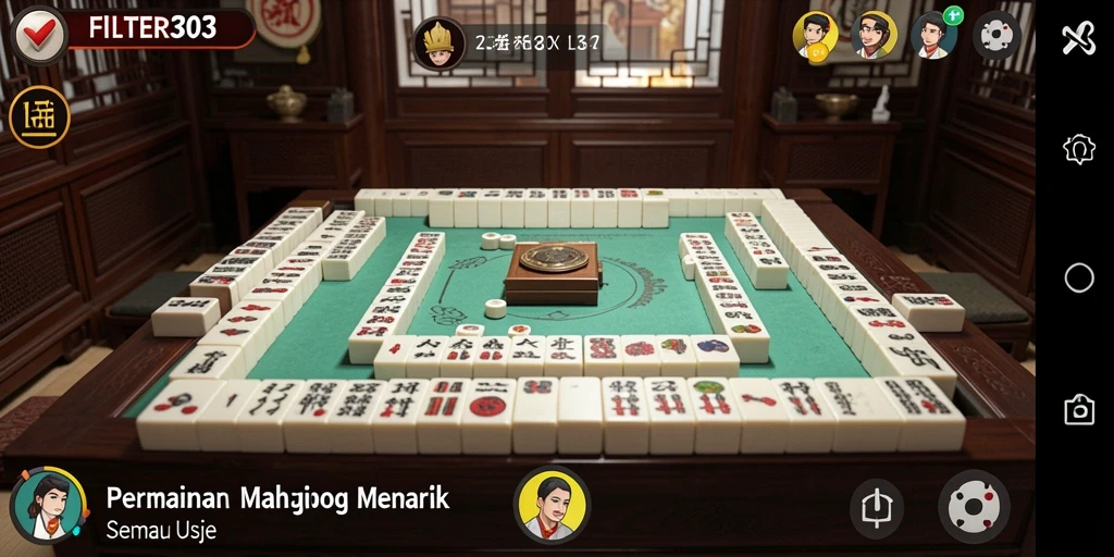 Tampilan gameplay FILTER303 dengan tantangan Mahjong yang interaktif.